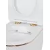 Унитаз Amore di Mare Delio P203LG 36x49 сиденье дюропласт, микролифт, белый с золотым (подвесной)