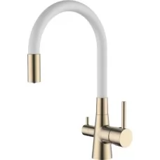 Смеситель для кухни под фильтр Ledeme L4955-9 белый/золото