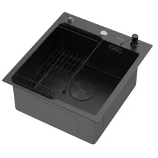 Кухонная мойка Arfeka ECO AR 450*500 POP-UP+CL F+DS BLACK DECOR
