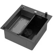 Кухонная мойка Arfeka ECO AR 450*500 POP-UP+CL G+DS BLACK DECOR MILLET