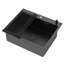 Кухонная мойка Arfeka ECO AR 600*500 POP-UP+RM+DS BLACK DECOR