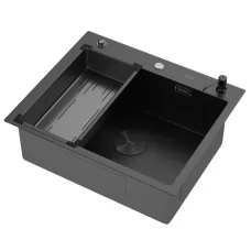 Кухонная мойка Arfeka ECO AR 600*500 POP-UP+CL G+DS BLACK DECOR