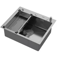 Кухонная мойка Arfeka ECO AR 600*500 POP-UP+CL G+DS SATIN