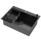 Кухонная мойка Arfeka ECO AR 700*500 POP-UP+CL+DS BLACK DECOR VOLCANIC