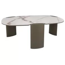 Стол журнальный SIGNAL ADORO B Ceramic белый Amber Bianco/медный 105/65
