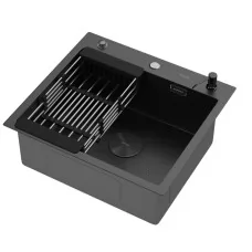 Кухонная мойка Arfeka ECO AR 550*500 POP-UP+CL+DS BLACK DECOR