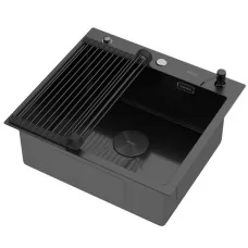 Кухонная мойка Arfeka ECO AR 550*500 POP-UP+RM+DS BLACK DECOR MILLET