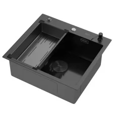Кухонная мойка Arfeka ECO AR 550*500 POP-UP+CL G+DS BLACK DECOR MILLET