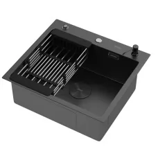 Кухонная мойка Arfeka ECO AR 550*500 POP-UP+CL+DS BLACK