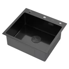 Кухонная мойка Arfeka ECO AR 550*500 POP-UP BLACK NANO DECOR MILLET