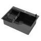 Кухонная мойка Arfeka ECO AR 700*500 POP-UP+CL+DS BLACK DECOR MILLET
