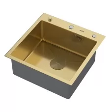 Кухонная мойка Arfeka ECO AR 500*500 POP-UP GOLD PVD NANO DECOR