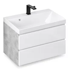 Тумба Vela Мира 70П под Classica TU8835 бетон чикаго / белый матовый