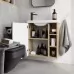 Тумба Aqwella Alba 60х25 с умывальником Compact Slim левая, белый матовый / дуб давос с умывальником