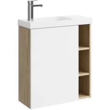 Тумба Aqwella Alba 60х25 с умывальником Compact Slim левая, ..