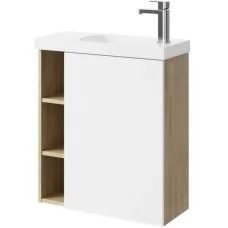 Тумба Aqwella Alba 60х25 с умывальником Compact Slim правая,..