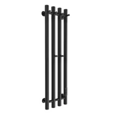 Полотенцесушитель электрический Маргроид Ferrum Inaro 4 СНШ 80*6*18 Черный матовый, скрытого монтажа, таймер справа (крючки 4/2)