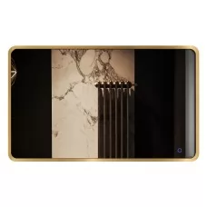 Зеркало Roxen Simon 510205-120GB 120x70 с LED подсветкой брашированное золото