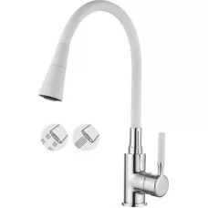 Смеситель для кухни Ledeme L4199-3 белый/хром